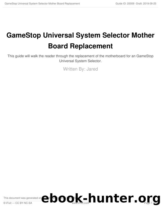 GameStop Universal System Selector Mother Board Replacement by Unknown