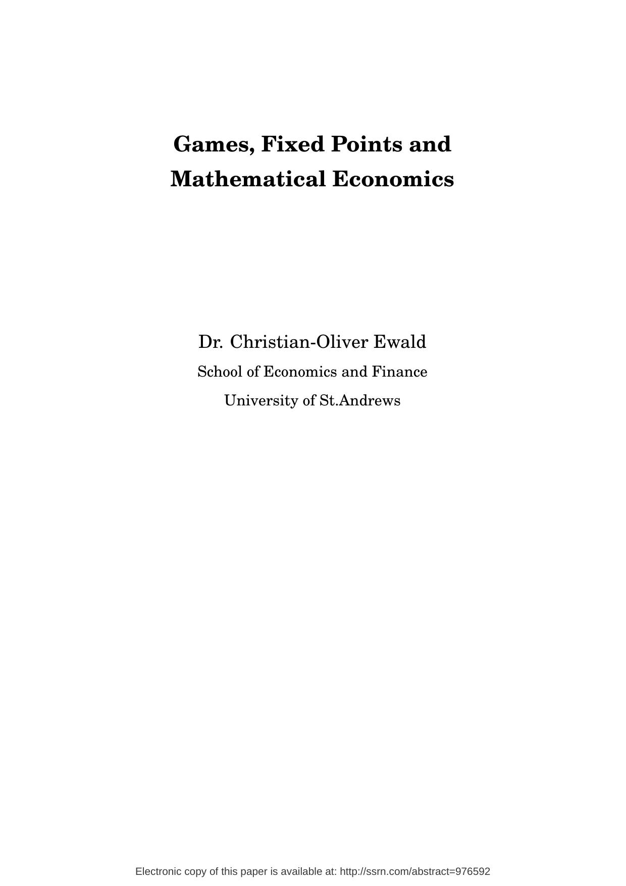 Games, Fixed Points and Mathematical Economics (2004)(en)(134s) by Ewald C.-O