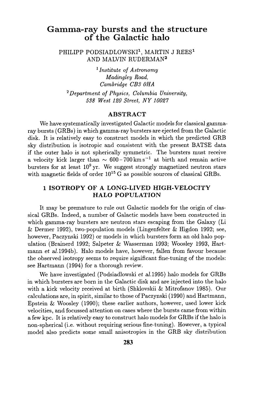 Gammaray bursts and the structure of the Galactic halo by Gamma-ray bursts & the structure of the Galactic halo (1995)