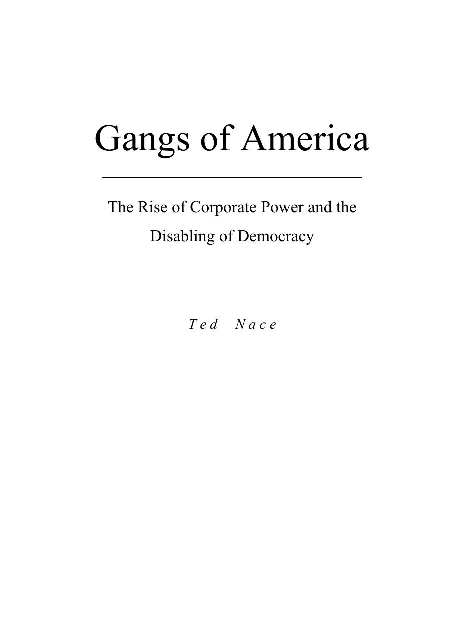 Gangs of America by Ted Nace