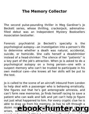 Gardiner, Meg - Jo Beckett 02 - The Memory Collector by Gardiner Meg