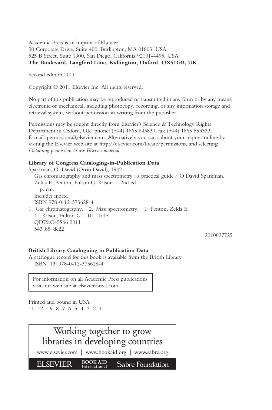 Gas Chromatography and Mass Spectrometry A Practical Guide by O. David Sparkman by 4<8=8AB@0B>@