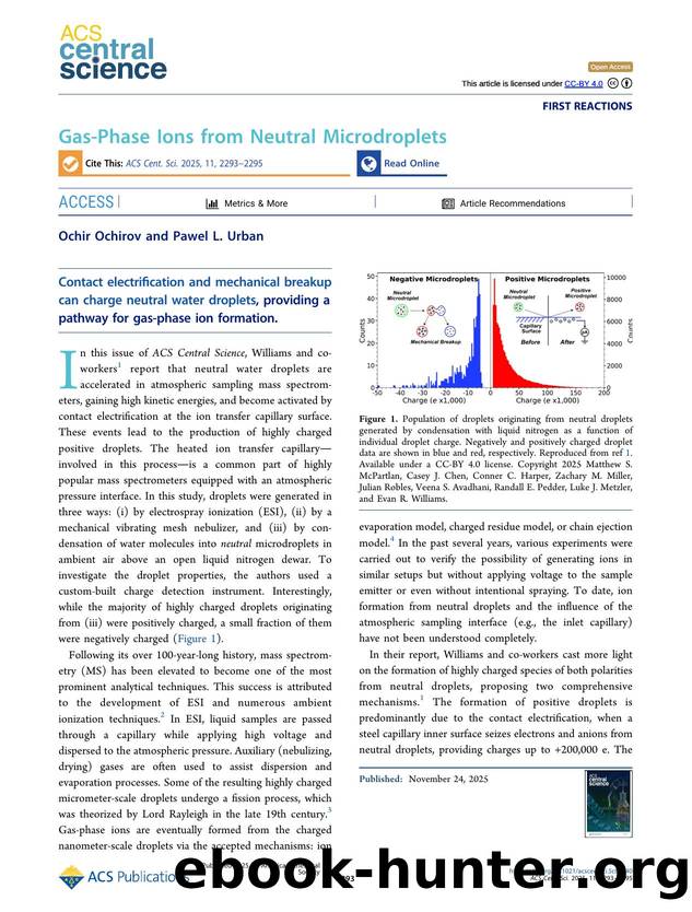 Gas-Phase Ions from Neutral Microdroplets by Ochir Ochirov & Pawel L. Urban
