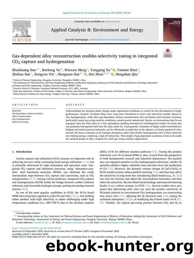 Gas-dependent alloy reconstruction enables selectivity tuning in integrated CO2 capture and hydrogenation by unknow