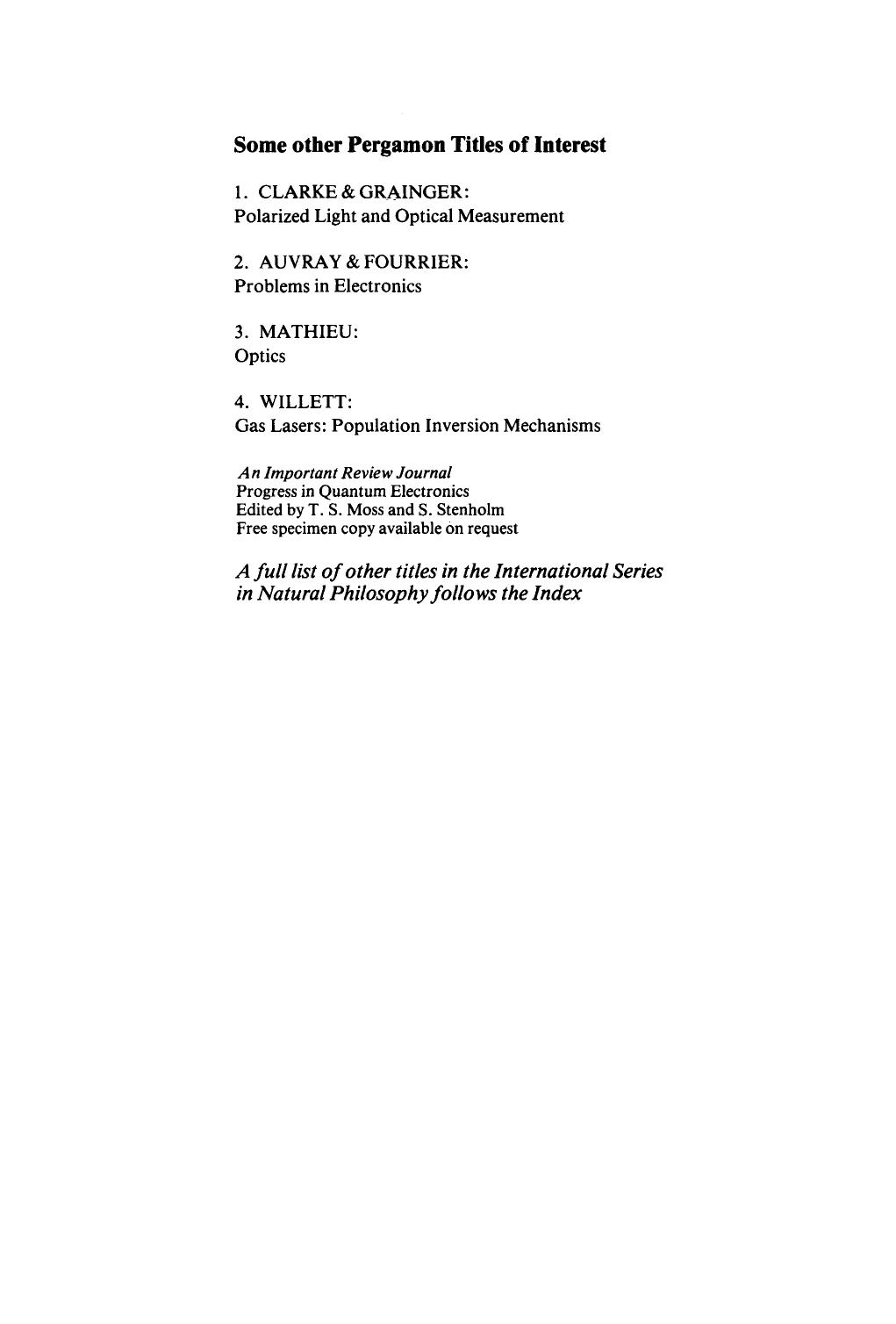 Gaseous Electronics and Gas Lasers by Blake E. Cherrington and D. Ter Haar (Auth.)