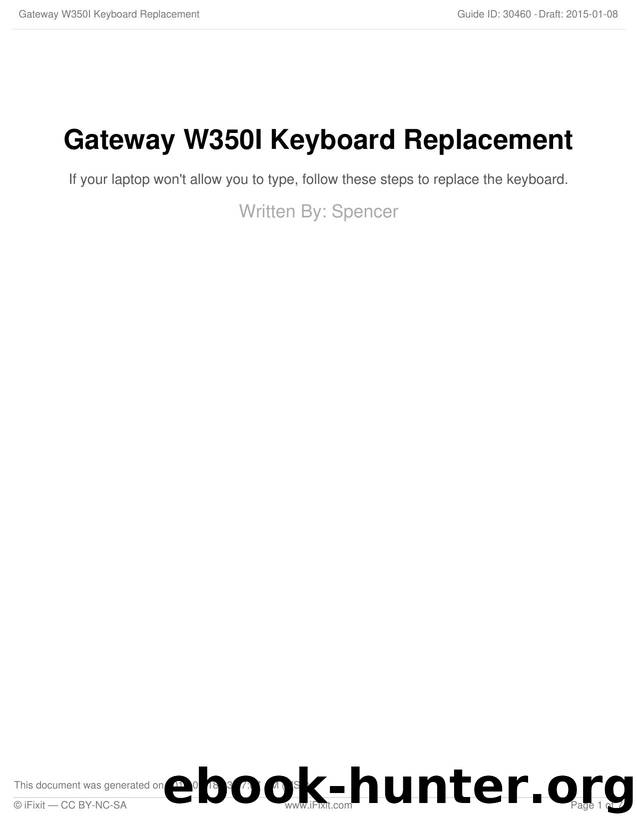 Gateway W350I Keyboard Replacement by Unknown