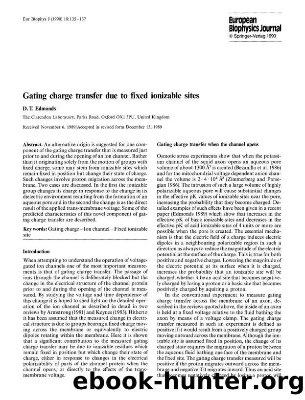Gating charge transfer due to fixed ionizable sites by Unknown