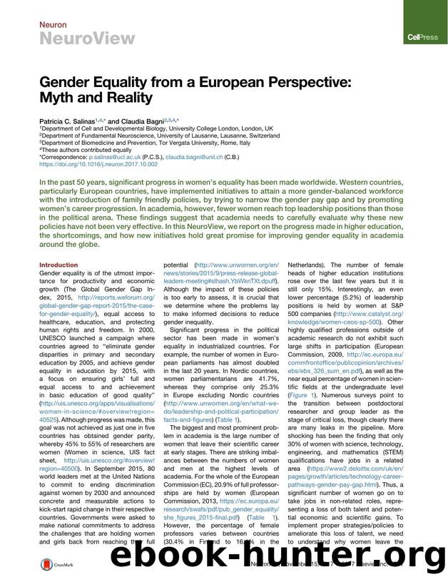 Gender Equality from a European Perspective: Myth and Reality by Patricia C. Salinas & Claudia Bagni