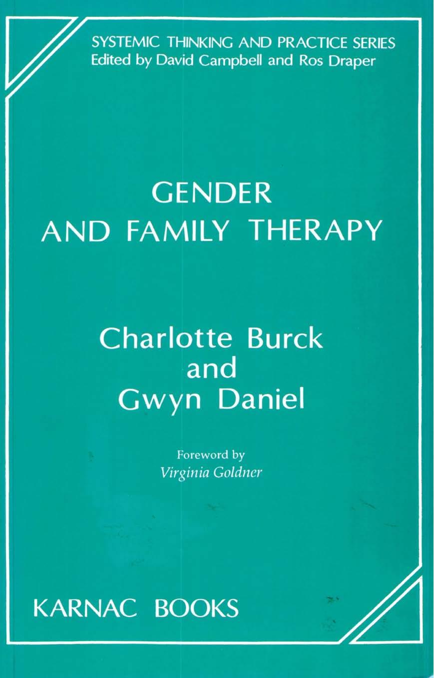 Gender and Family Therapy by Charlotte Burck Gwyn Daniel
