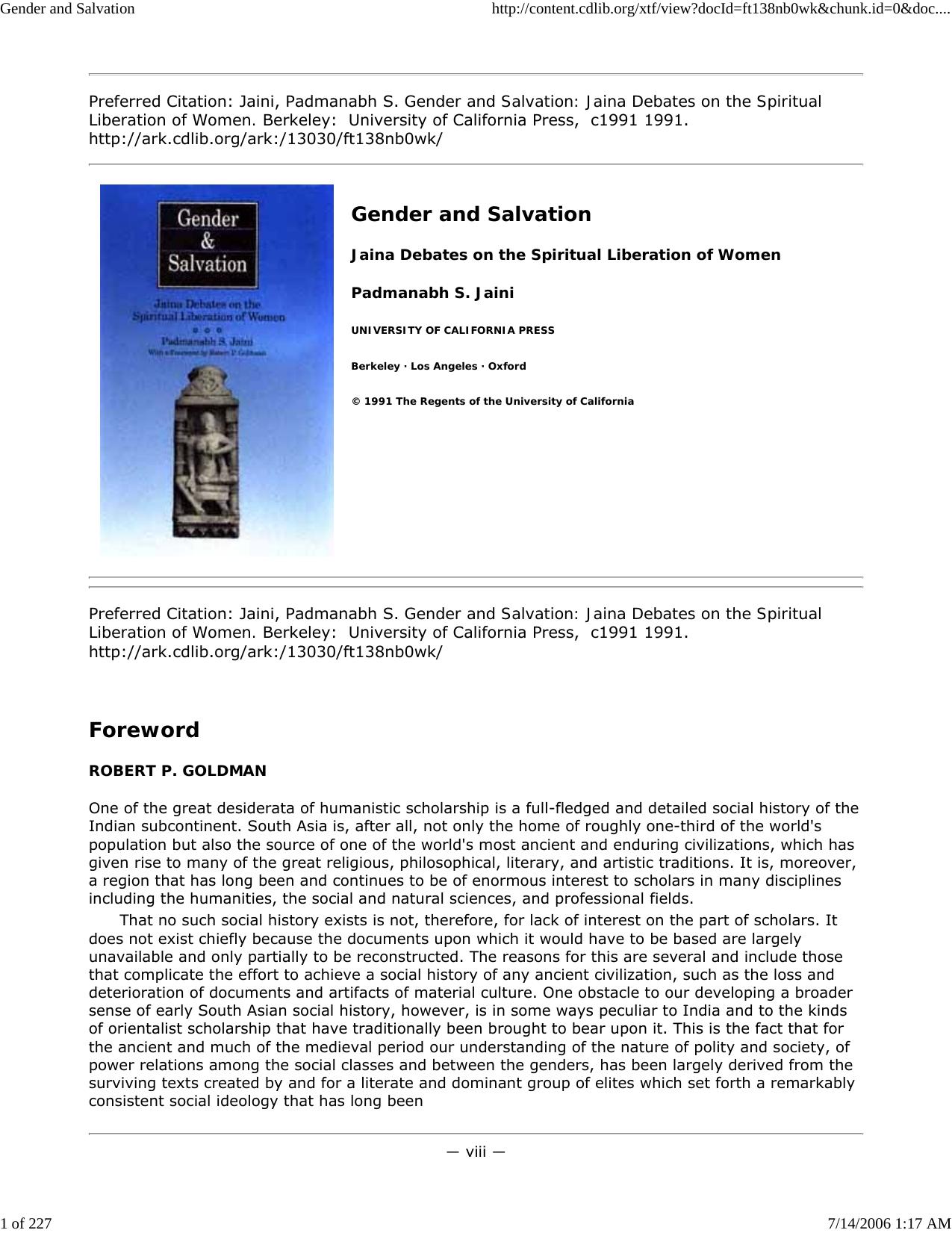 Gender and Salvation by Master Clark