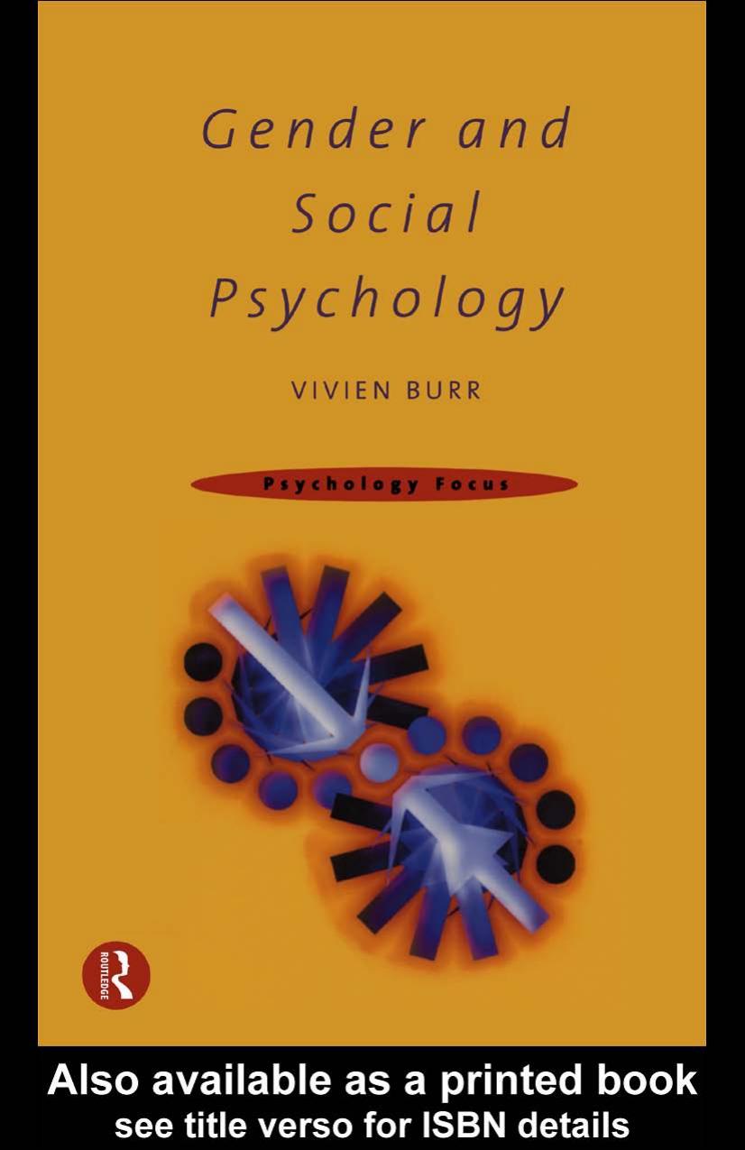 Gender and Social Psychology by Vivien Burr Dr Perry R Hinton