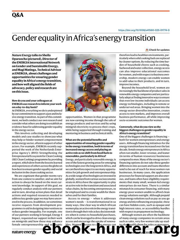 Gender equality in Africaâs energy transition by Silvana Lakeman