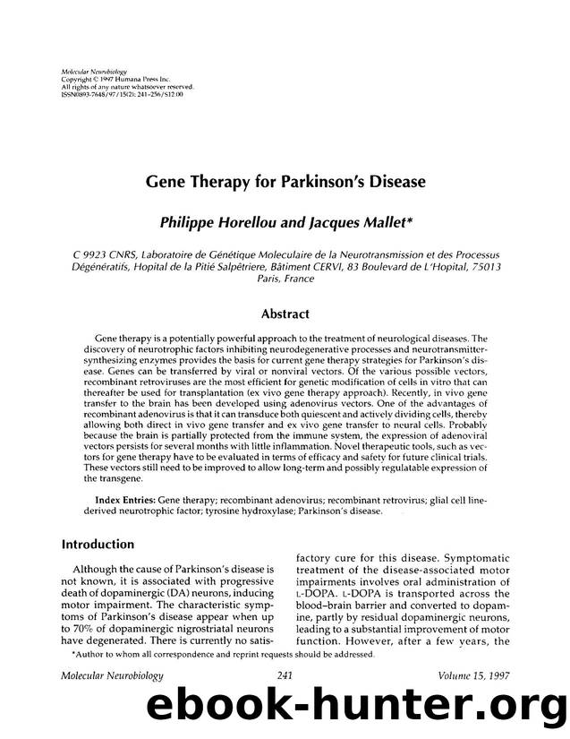 Gene therapy for Parkinson's disease by Unknown