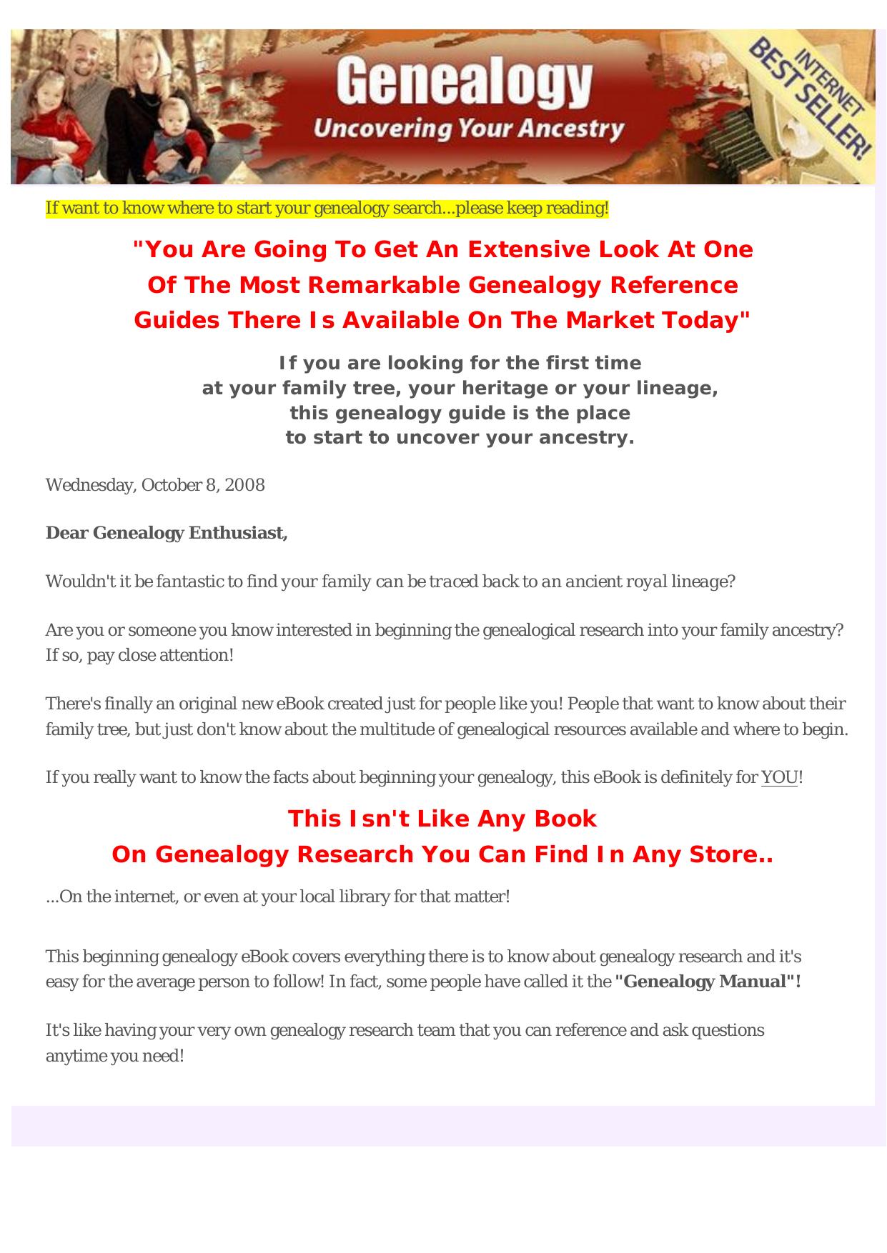 Genealogy- Uncovering Your Ancestry. by Best of Kuszter's Collection