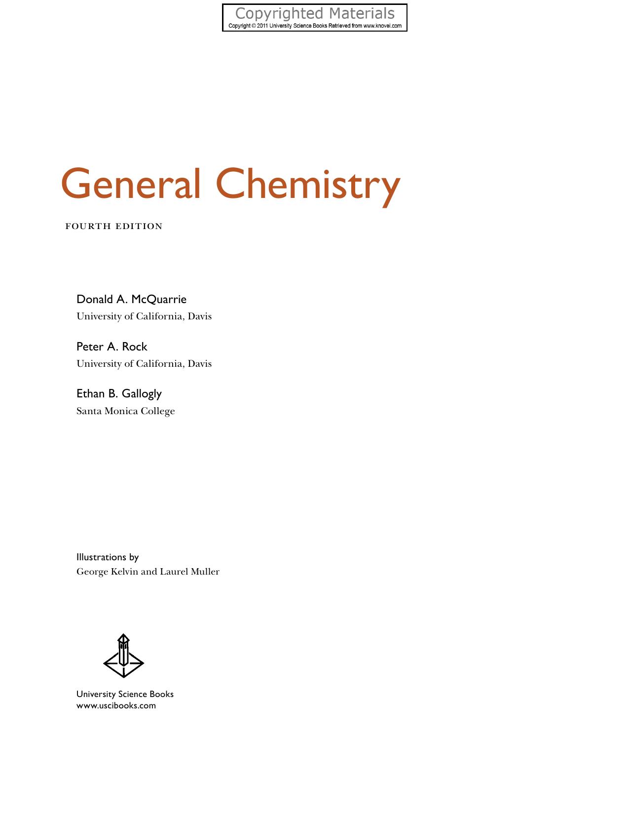 General Chemistry, 4th Edition by Donald A McQuarrie by 4<8=8AB@0B>@