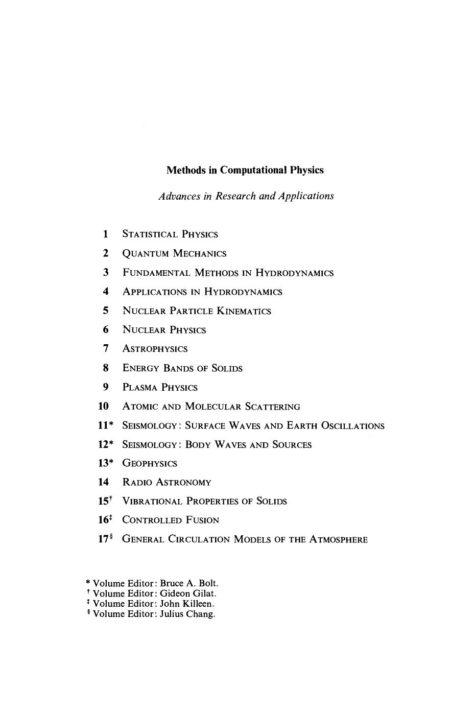 General Circulation Models of the Atmosphere by JULIUS CHANG (Eds.)