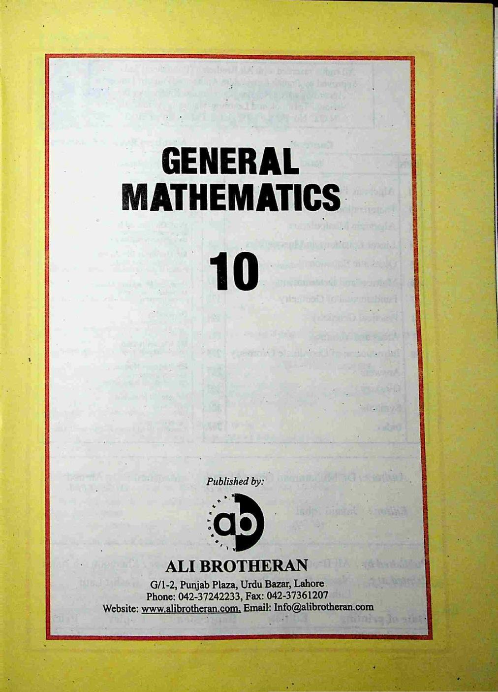 General Mathematics 10 by Various