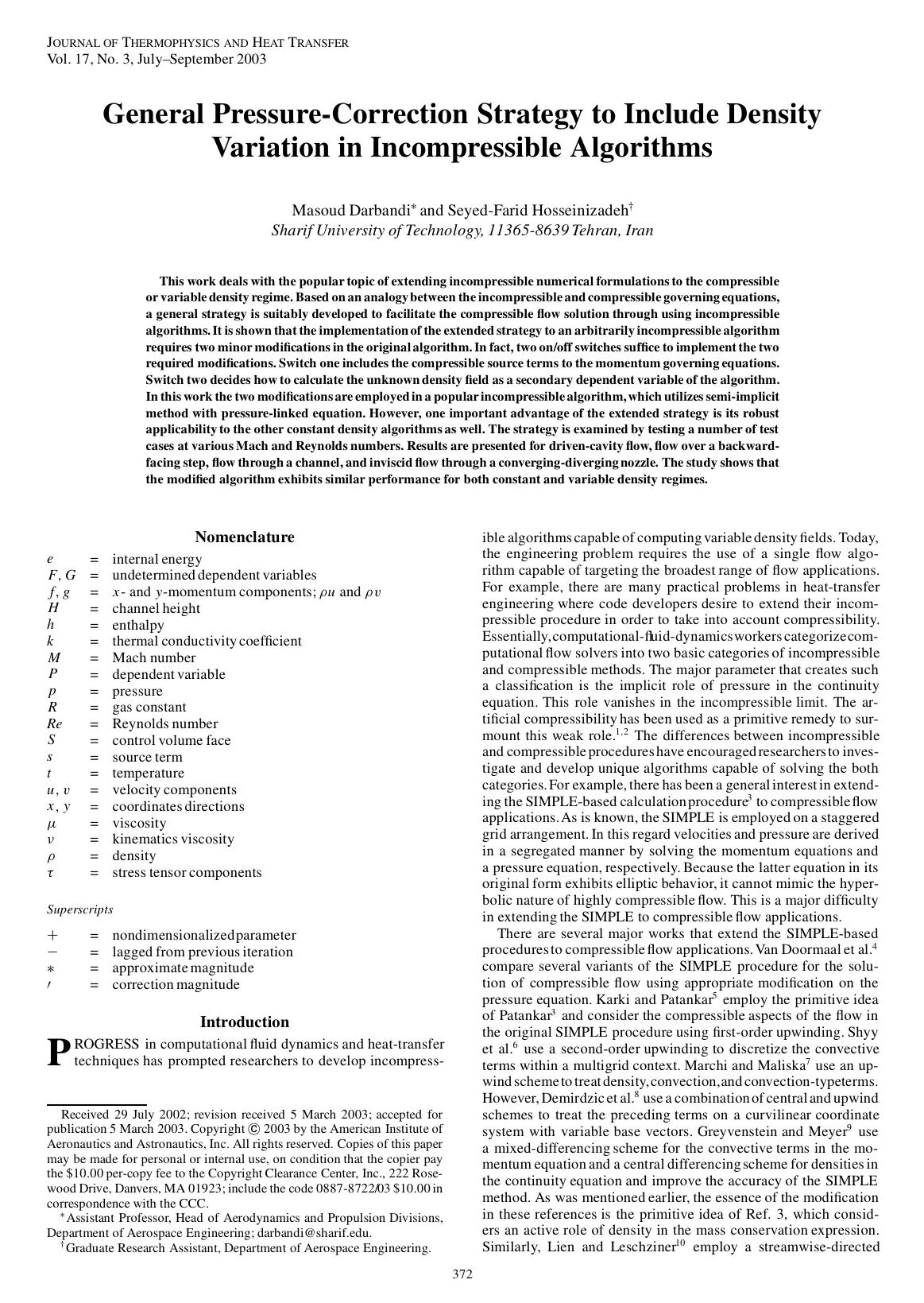 General Pressure-Correction Strategy to Include Density Variation in Incompressible Algorithms by Unknown
