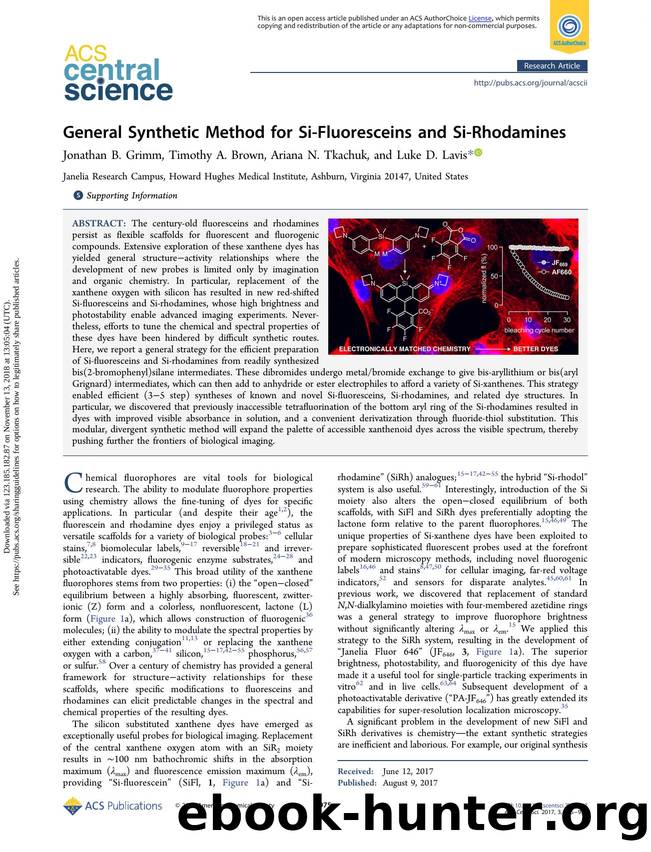 General Synthetic Method for Si-Fluoresceins and Si-Rhodamines by Jonathan B. Grimm Timothy A. Brown Ariana N. Tkachuk & Luke D. Lavis