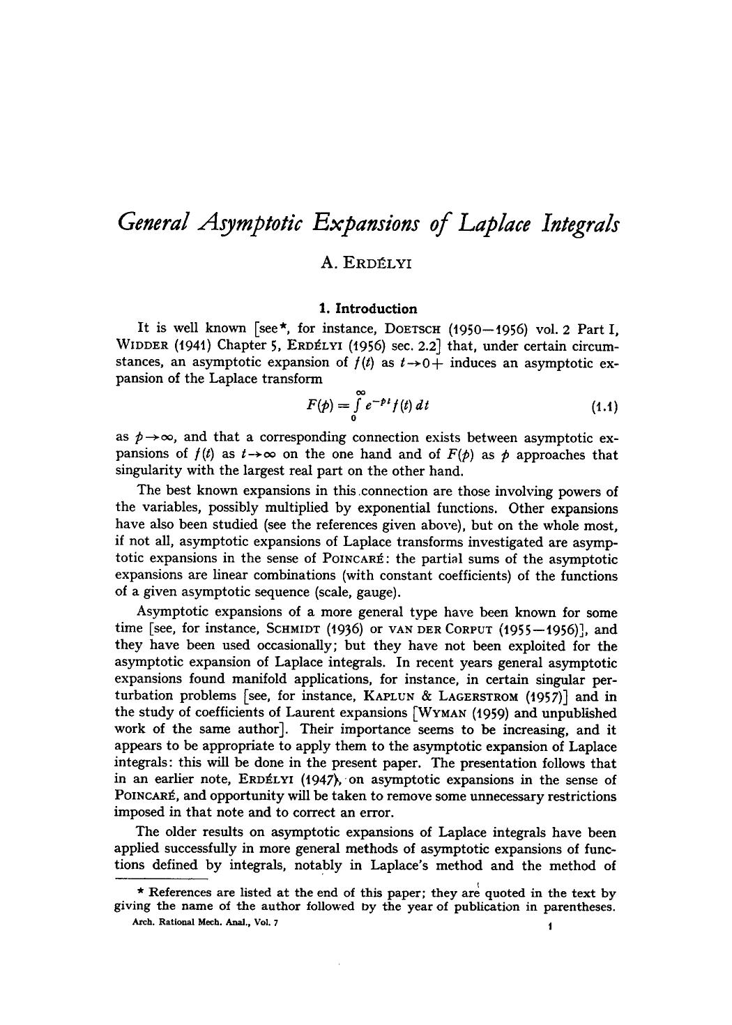 General asymptotic expansions of laplace integrals by Unknown