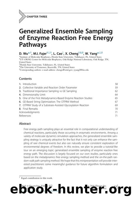 Generalized Ensemble Sampling of Enzyme Reaction Free Energy Pathways by D. Wu & M.I. Fajer & L. Cao & X. Cheng & W. Yang