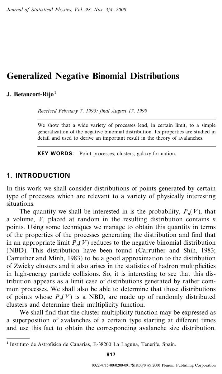 Generalized Negative Binomial Distributions by Unknown