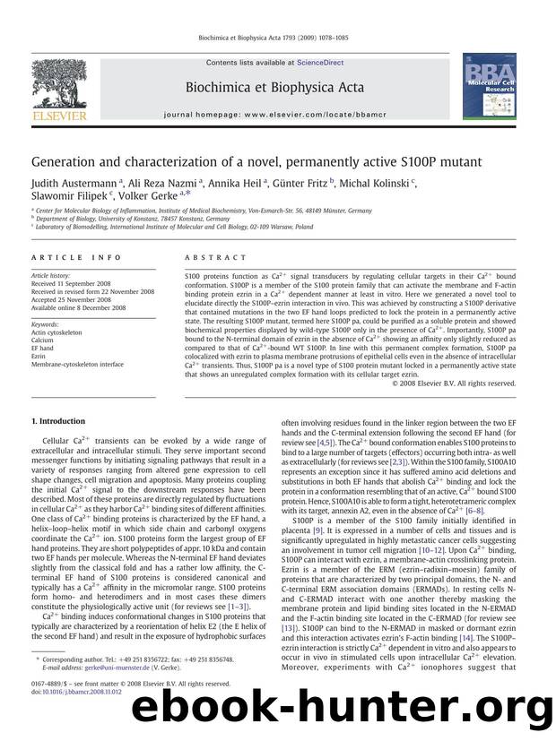 Generation and characterization of a novel, permanently active S100P mutant by unknow
