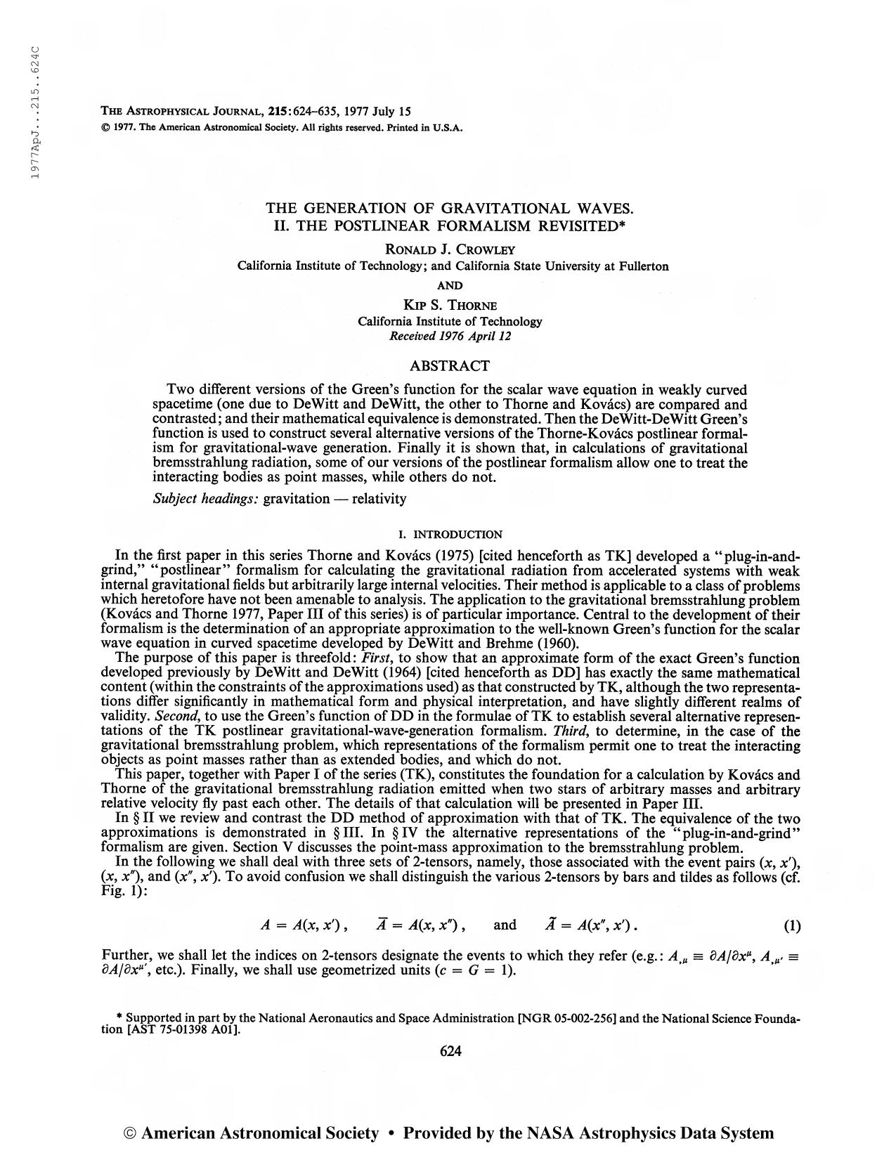 Generation of Gravitational Waves, II (1977) by Unknown