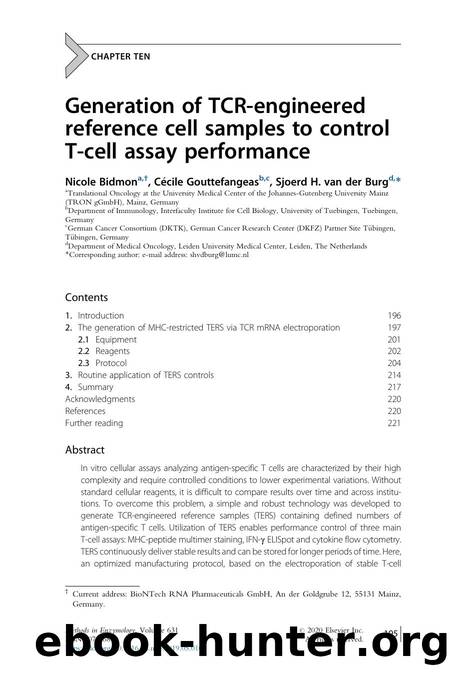Generation of TCR-engineered reference cell samples to control T-cell assay performance by Nicole Bidmon & Cécile Gouttefangeas & Sjoerd H. van der Burg