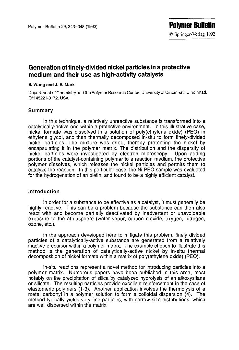 Generation of finely-divided nickel particles in a protective medium and their use as high-activity catalysts by Unknown