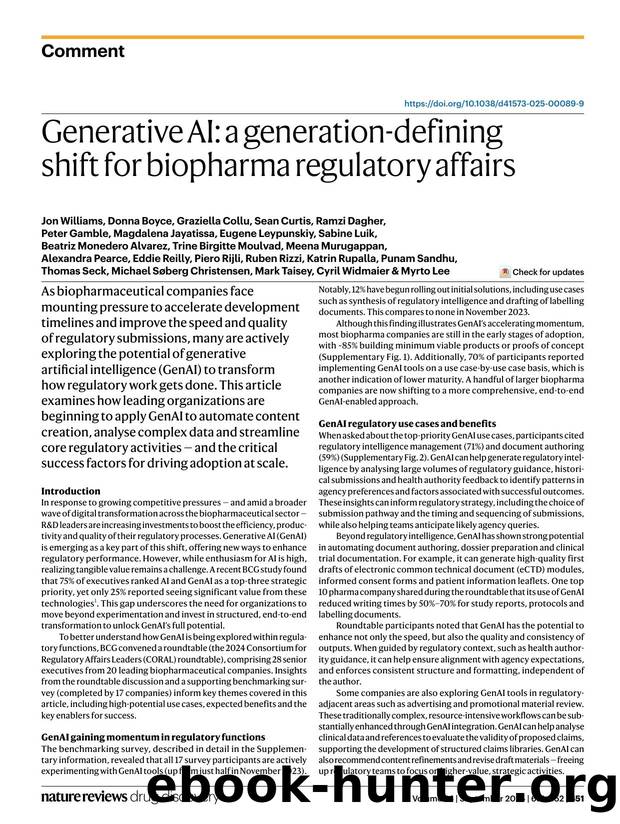 Generative AI: a generation-defining shift for biopharma regulatory affairs by unknow