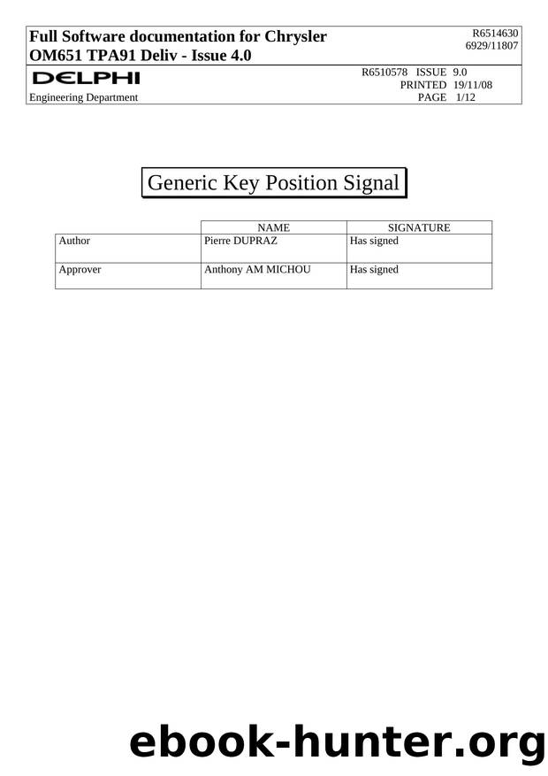 Generic Key Position Signal by Pierre DUPRAZ