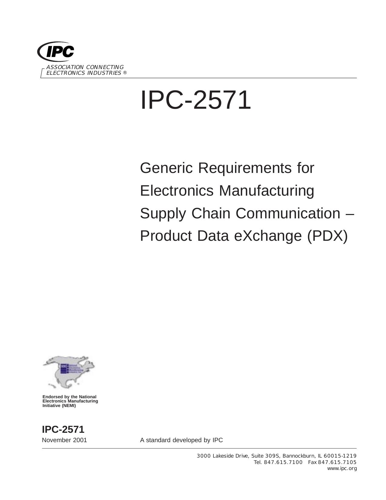 Generic Requirements for Electronics Manufacturing Supply Chain Communication - Product Data eXchange (PDX) by Unknown