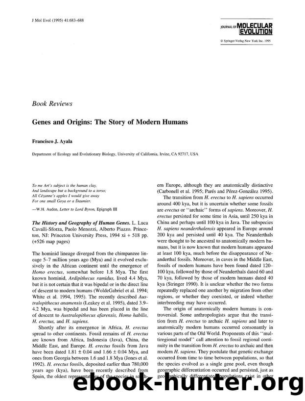 Genes and origins: The story of modern humans by Unknown