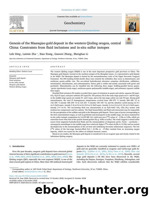 Genesis of the Maanqiao gold deposit in the western Qinling orogen, central China: Constraints from fluid inclusions and in-situ sulfur isotopes by Lele Ding & Laimin Zhu & Xiao Xiong & Guowei Zhang & Shenghao Li