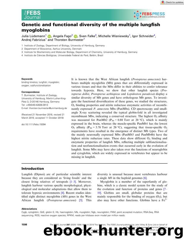 Genetic and functional diversity of the multiple lungfish myoglobins by Unknown