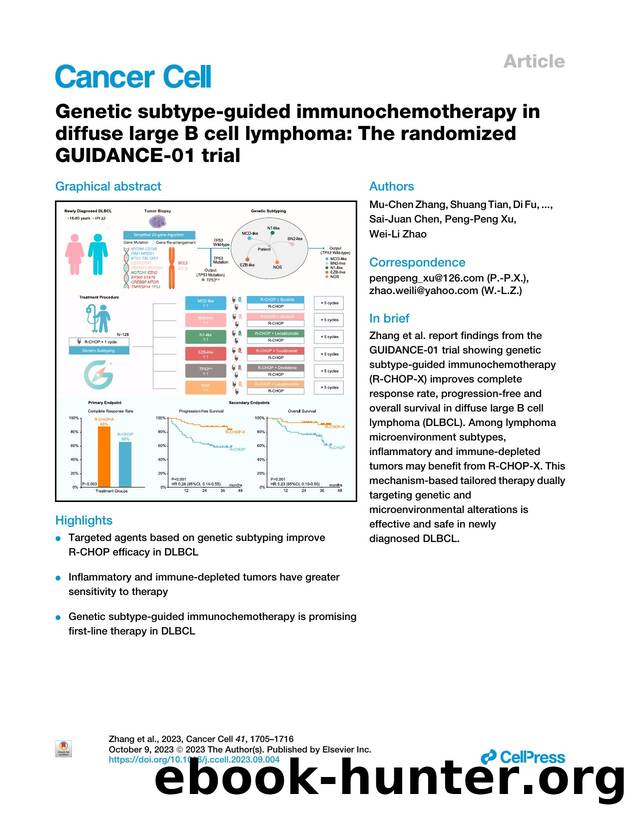 Genetic subtype-guided immunochemotherapy in diffuse large B cell lymphoma: The randomized GUIDANCE-01 trial by unknow