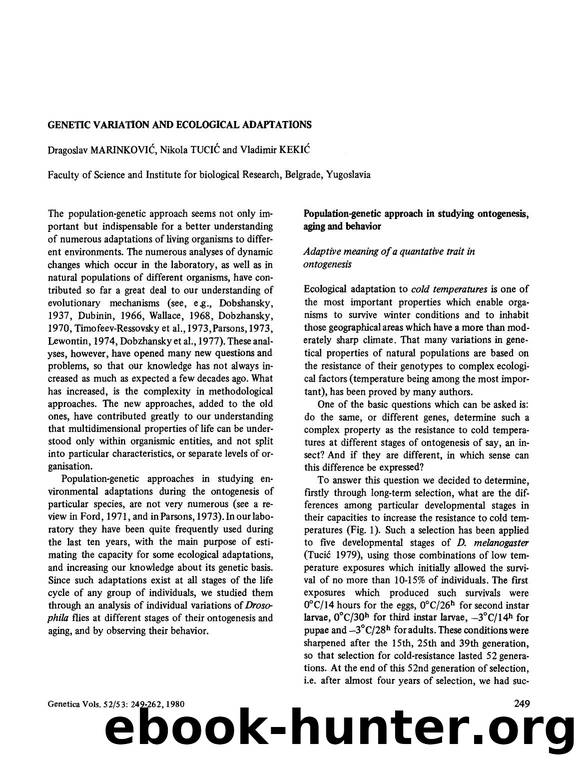 Genetic variation and ecological adaptations by Unknown