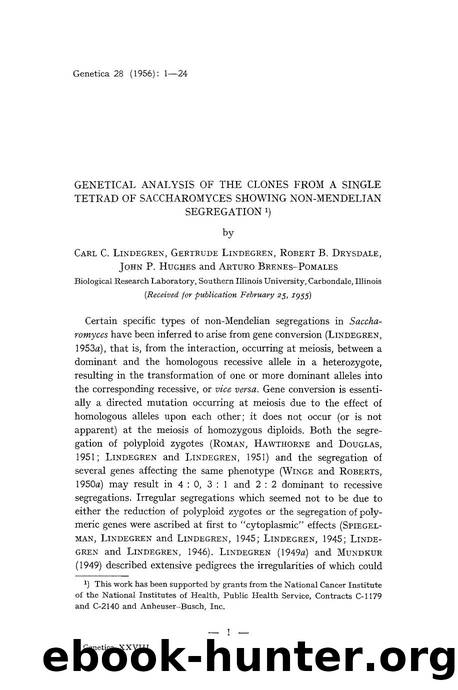 Genetical analysis of the clones from a single tetrad of saccharomyces showing non-Mendelian segragation by Unknown