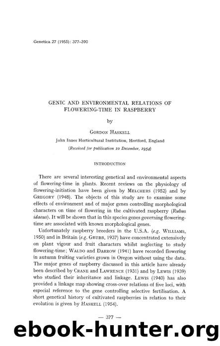 Genic and environmental relations of flowering-time in raspberry by Unknown
