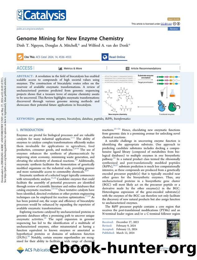 Genome Mining for New Enzyme Chemistry by Dinh T. Nguyen Douglas A. Mitchell & Wilfred A. van der Donk