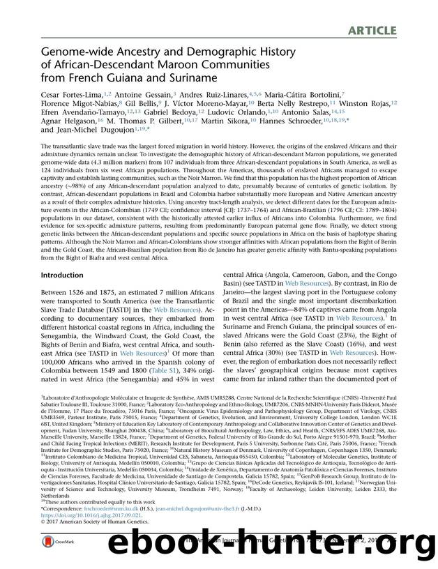 Genome-wide Ancestry and Demographic History of African-Descendant Maroon Communities from French Guiana and Suriname by unknow