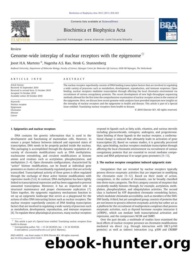 Genome-wide interplay of nuclear receptors with the epigenome by Joost H.A. Martens