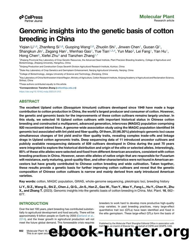 Genomic insights into the genetic basis of cotton breeding in China by unknow