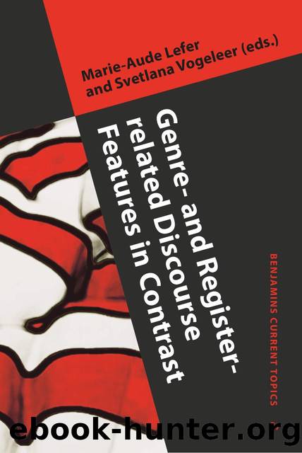 Genre- and Register-related Discourse Features in Contrast by Marie-Aude Lefer; Svetlana Vogeleer