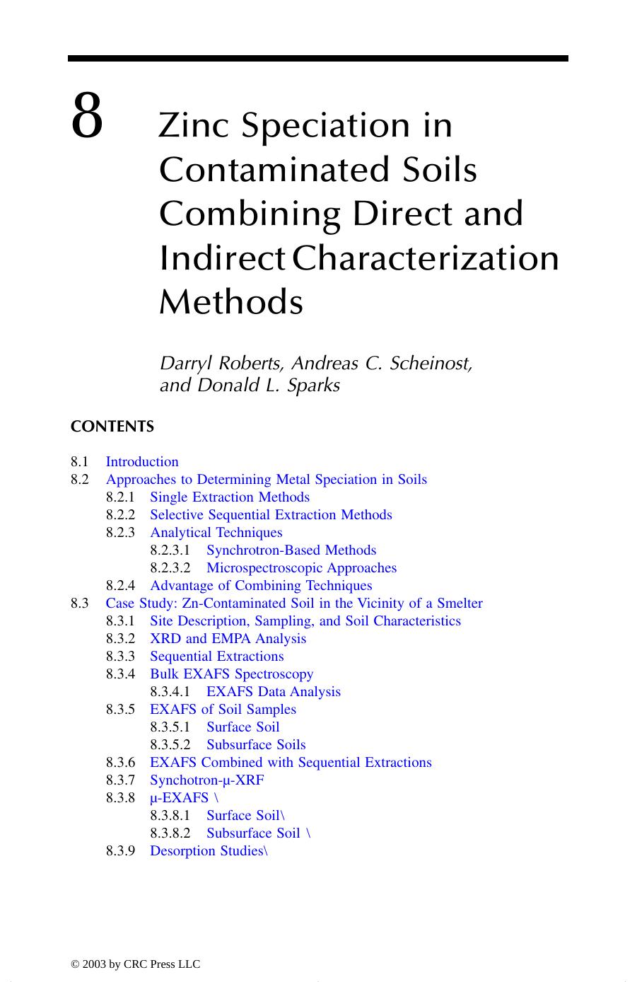 Geochemical and Hydrological Reactivity of Heavy Metals in Soils by Darryl Roberts Andreas C. Scheinost and Donald L. Sparks