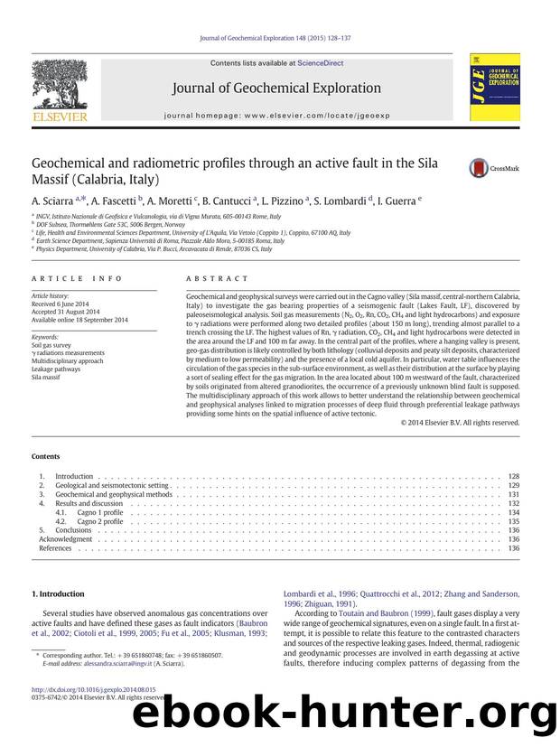Geochemical and radiometric profiles through an active fault in the Sila Massif (Calabria, Italy) by A. Sciarra & A. Fascetti & A. Moretti & B. Cantucci & L. Pizzino & S. Lombardi & I. Guerra