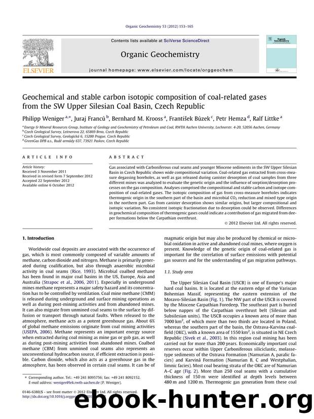 Geochemical and stable carbon isotopic composition of coal-related gases from the SW Upper Silesian Coal Basin, Czech Republic by Philipp Weniger & Juraj Franců & Bernhard M. Krooss & František Bůzek & Petr Hemza & Ralf Littke