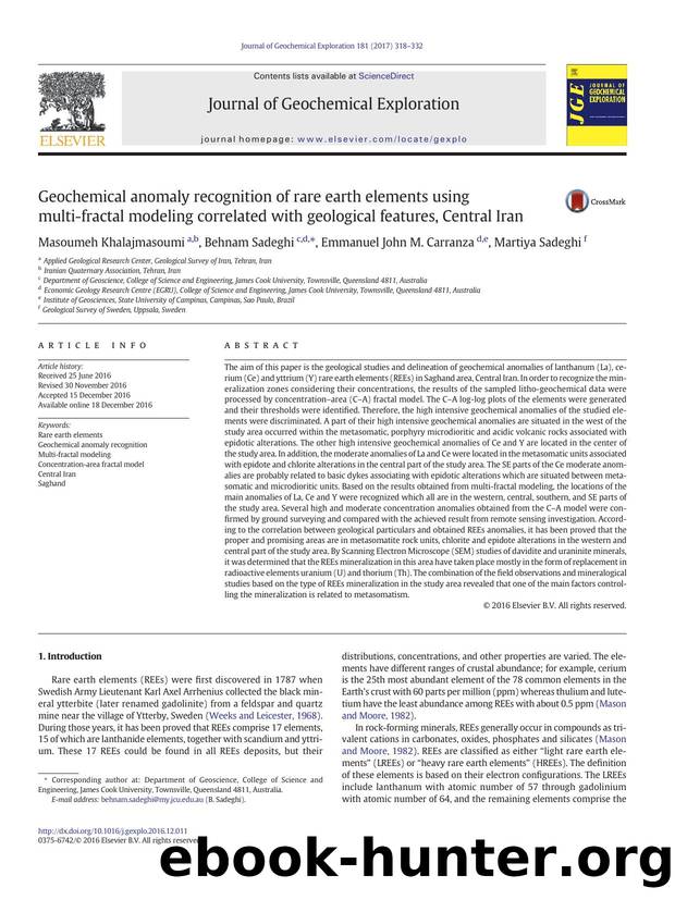 Geochemical anomaly recognition of rare earth elements using multi-fractal modeling correlated with geological features, Central Iran by Masoumeh Khalajmasoumi & Behnam Sadeghi & Emmanuel John M. Carranza & Martiya Sadeghi