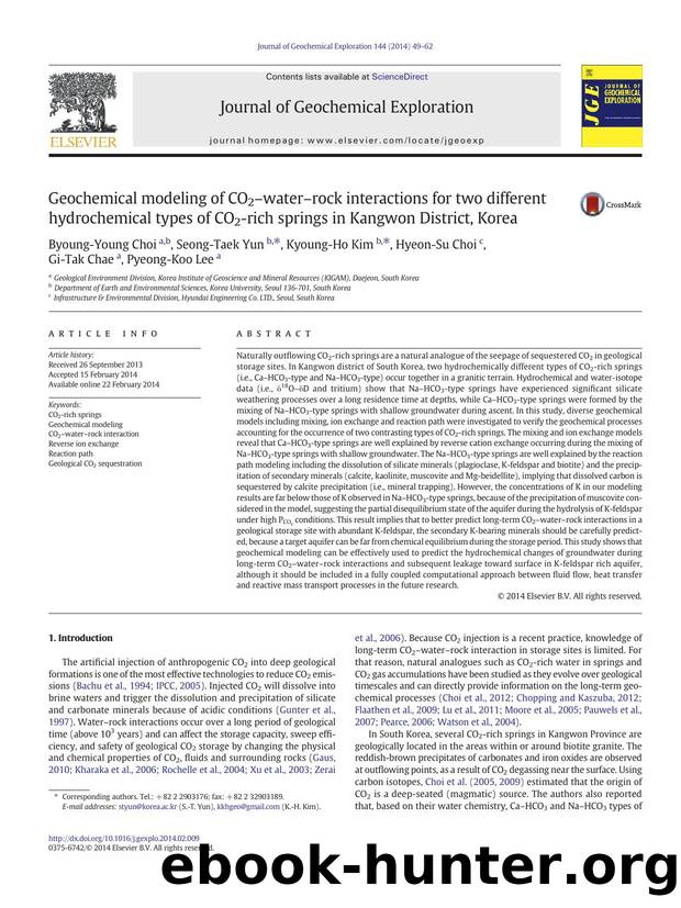 Geochemical modeling of CO2âwaterârock interactions for two different hydrochemical types of CO2-rich springs in Kangwon District, Korea by Byoung-Young Choi & Seong-Taek Yun & Kyoung-Ho Kim & Hyeon-Su Choi & Gi-Tak Chae & Pyeong-Koo Lee